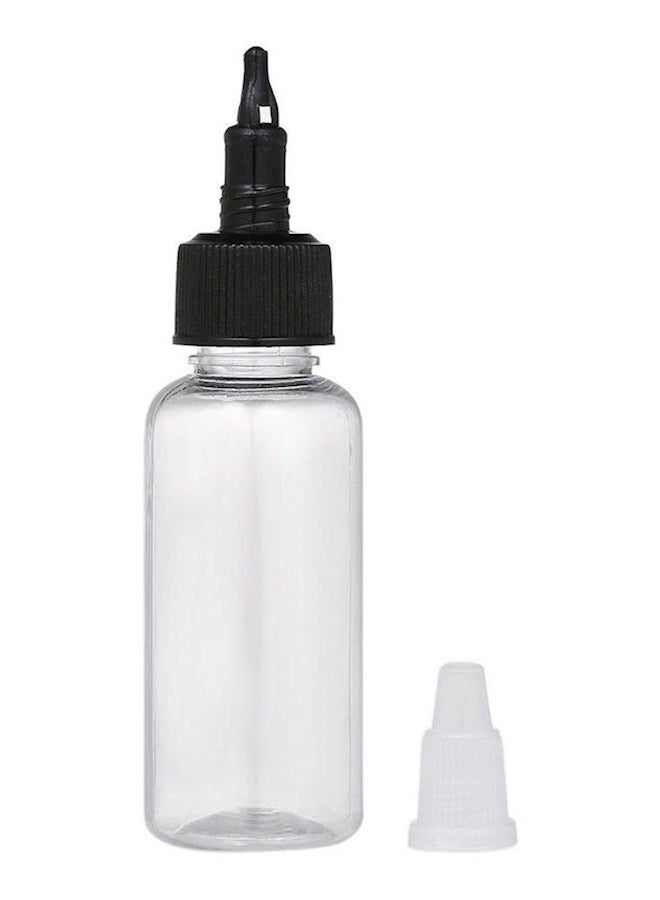 Generic - 10-Piece Empty Tattoo Ink Pigment Bottles With Twist Cap Clear/Black - Image 1