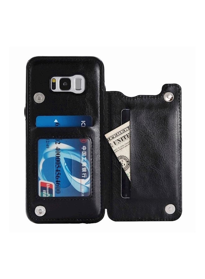 Protective Wallet Case Cover For Samsung S8 Black