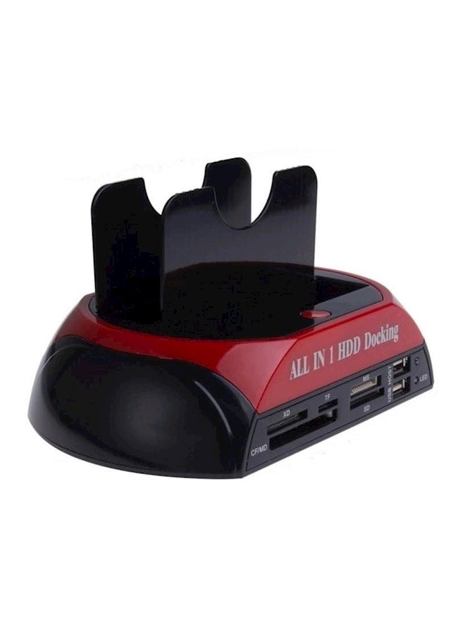 Generic - Dual Docking Station Hard Disk Drive Dock Red/Black - Image 1