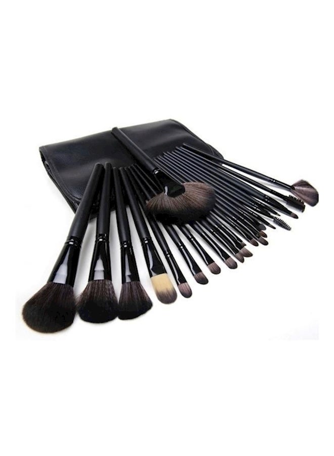 Generic 24-Piece Makeup Brushes Set With Pouch Case Black 