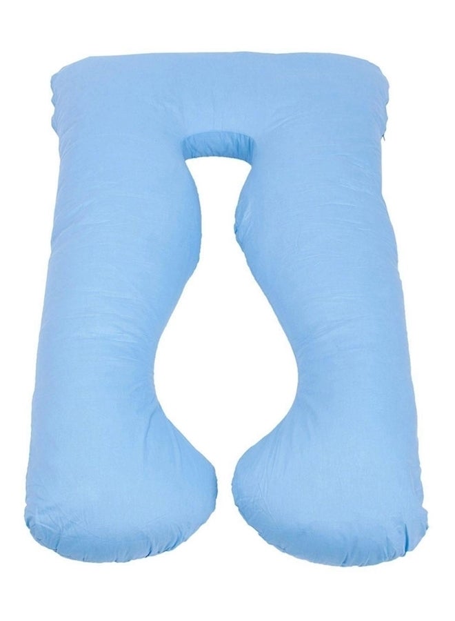 U-Shaped Standard Maternity Pillow Cotton Blue 80x120cm