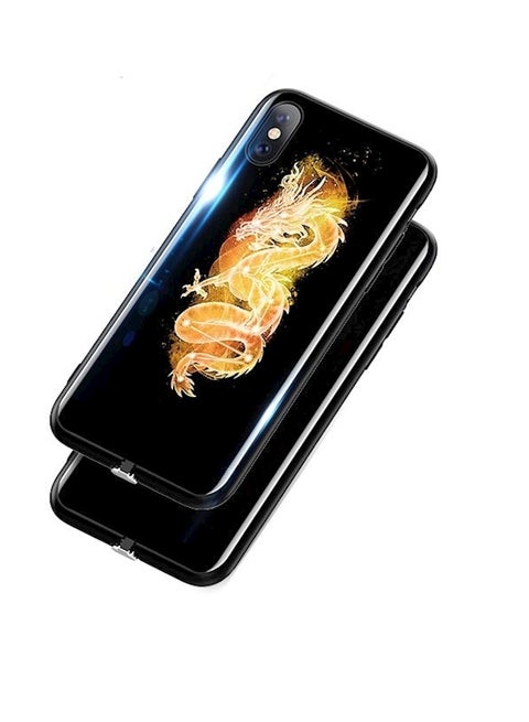 Unique Apple iPhone Xs Case For Voice-Activated Flash Luminous Glass Cover Personality S Smart Flash Cover Anti Fall Shockproof Full Protective Sleeve Black