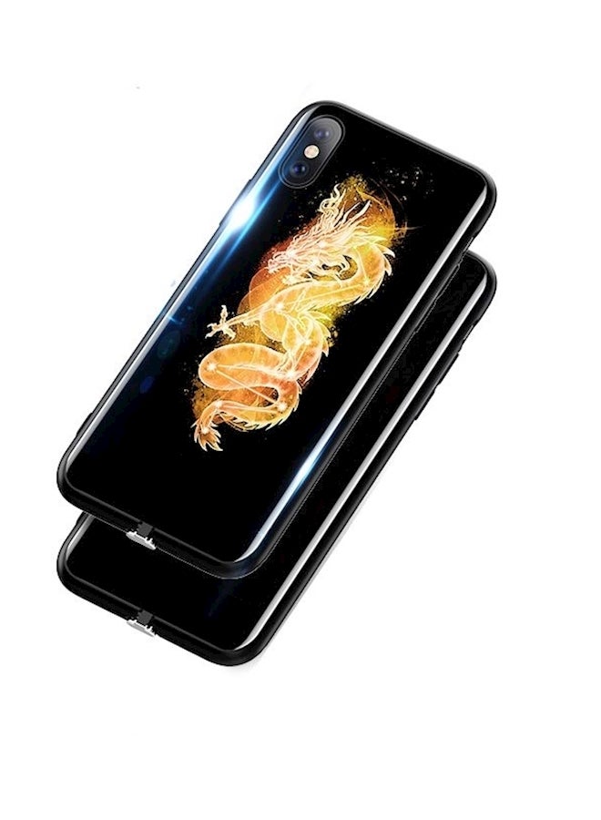 Generic Unique Apple iPhone Xs Case For Voice-Activated Flash Luminous Glass Cover Personality S Smart Flash Cover Anti Fall Shockproof Full Protective Sleeve Black  - Image 1