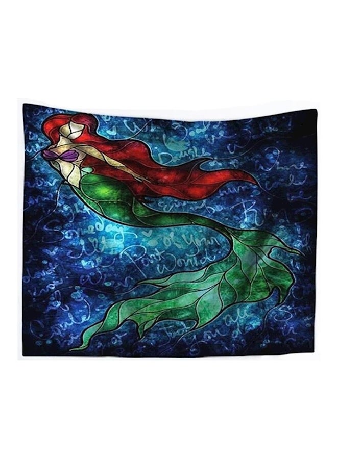 Mermaid Printed Beach Towel Wall Art Tapestry Green/Red/Blue - Image 1
