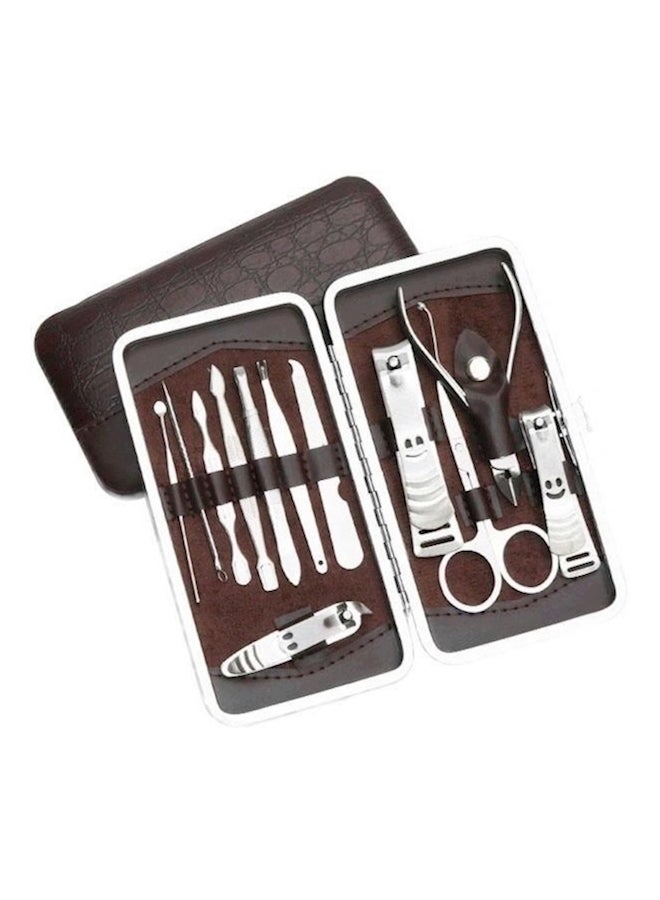 مجموعة لوازم العناية بالأظافر من 12 قطعة فضي