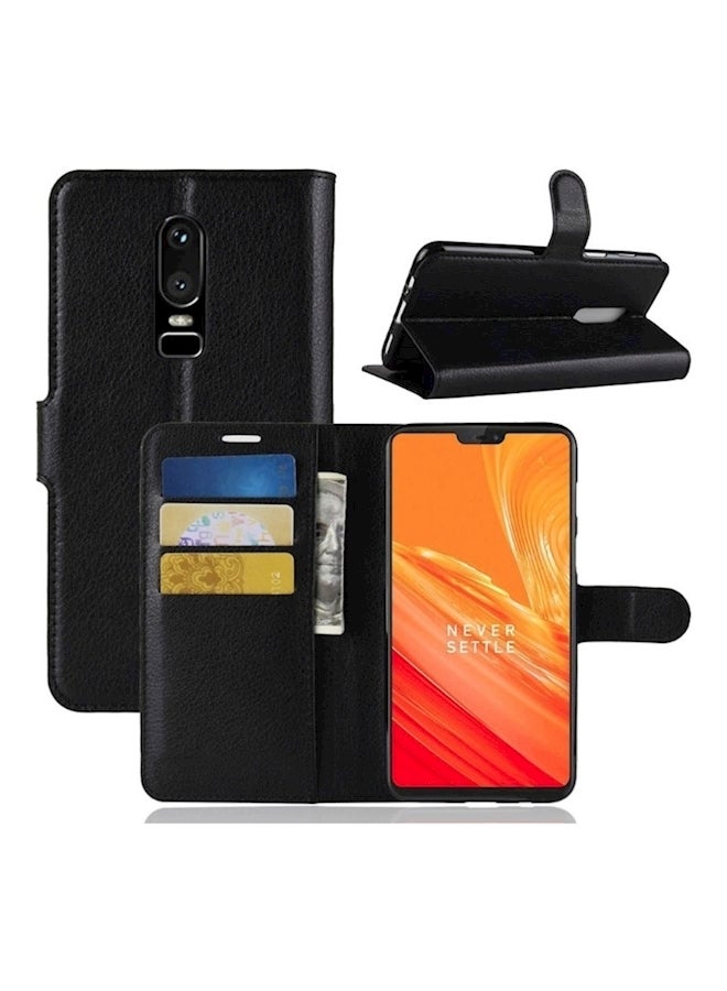 Generic - Leather Case Cover For Oneplus 6 Black - Image 1