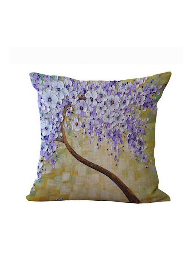 3D Printed Decorative Cushion Cover Beige/Purple/Brown 45x45cm