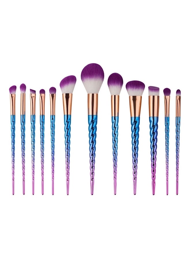12-Piece Professional Face Brush Set Multyicolour