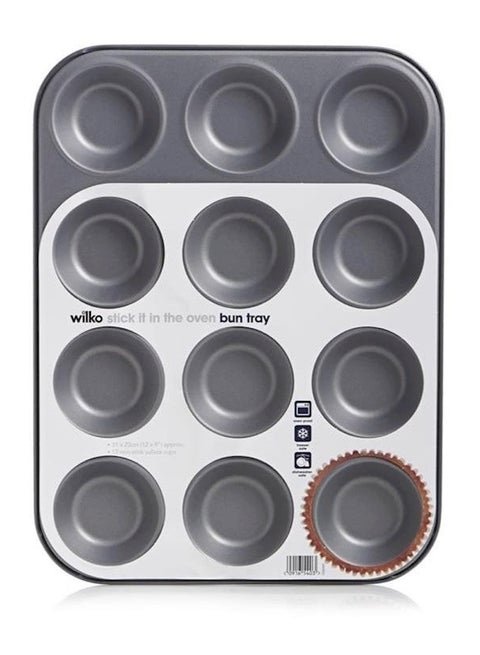 12-Hole Shallow Bun Tray Black