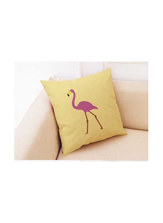 غطاء وسادة بنقش طائر فلامينغو 45x45سم