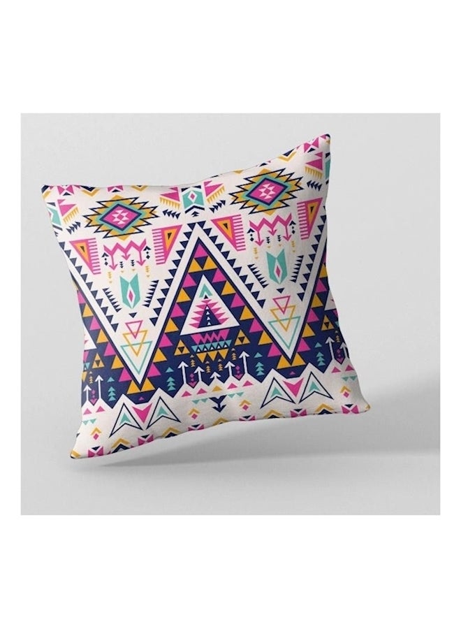Printed Cushion Cover White/Pink/Yellow - Image 1
