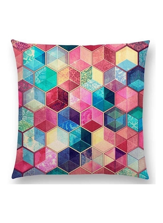 غطاء وسادة زينة بطبعة نمط هندسي متعدد الألوان 45x45سم