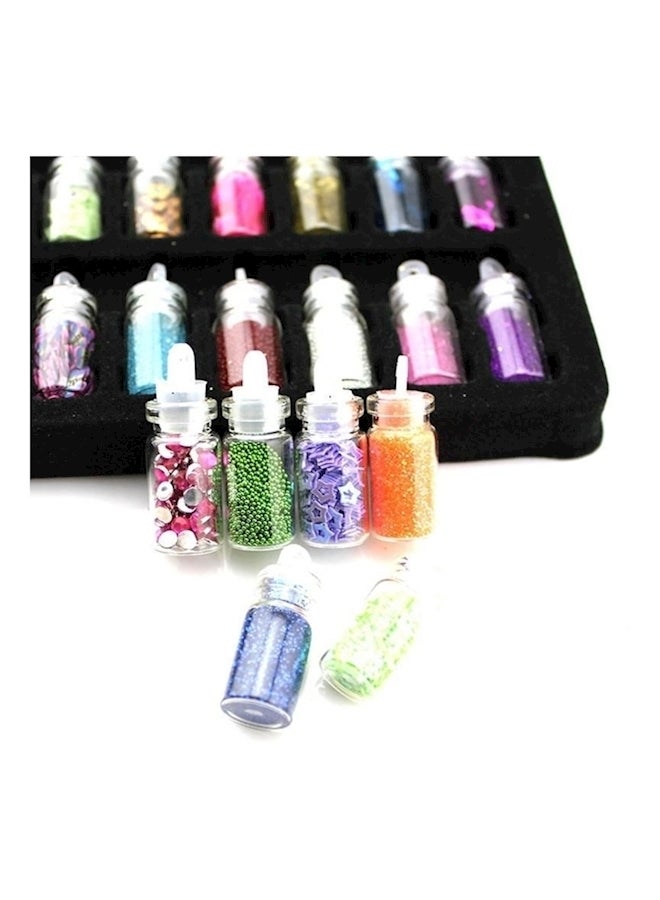 Set Of 48 Bottles Glitter Nail Art Multicolour - Image 1