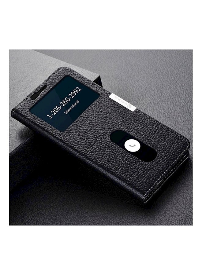 Generic - Leather Flip Case Cover For OnePlus 5T Black - Image 1