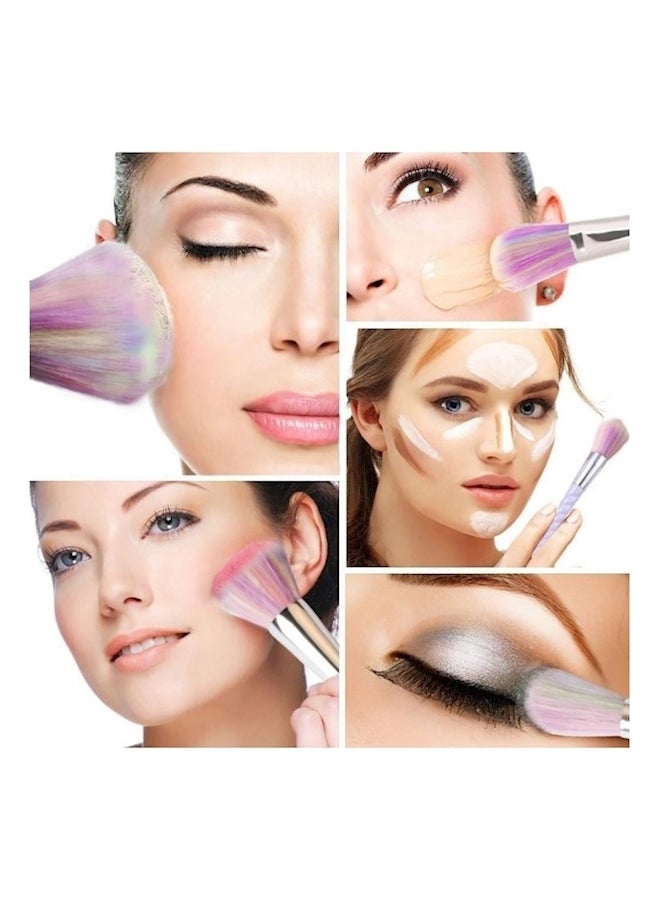 10-Piece Professional Powder Foundation Make Up Brush Set Beige - Image 2