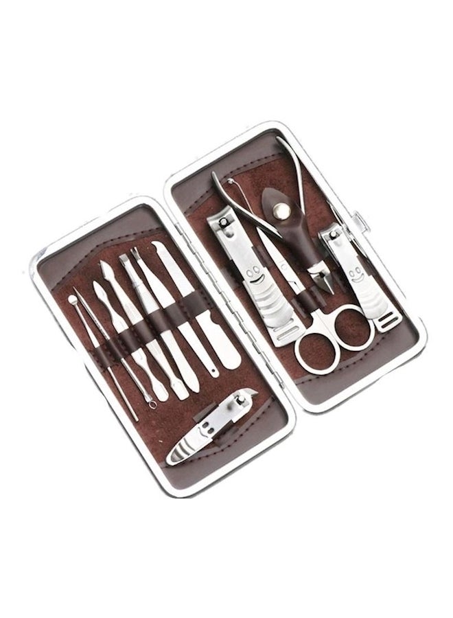 طقم أدوات قص الأظافر مكون من 12 قطعة بني - Image 2