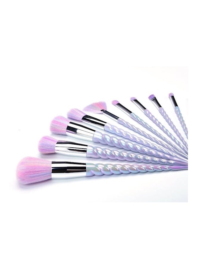10-Piece Professional Powder Foundation Make Up Brush Set Beige - Image 1