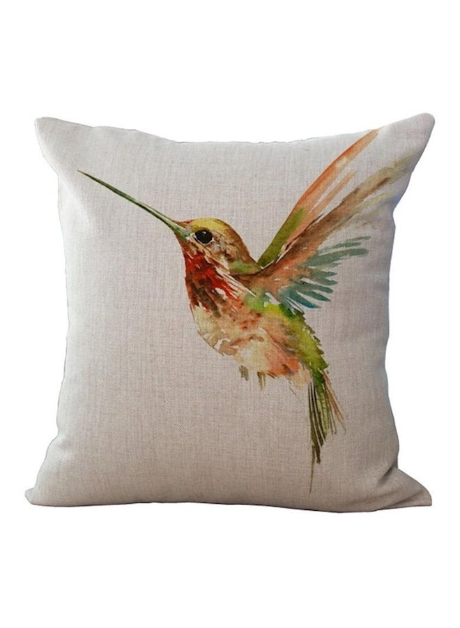 Birds Printed Cushion Cover White/Red/Green
