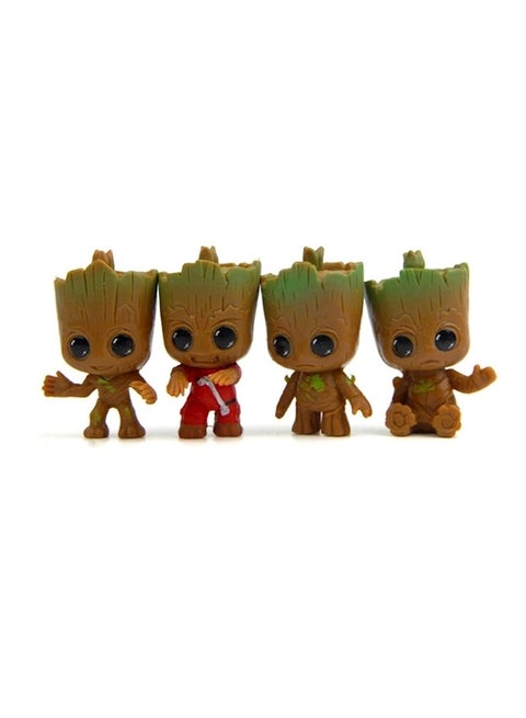 Anime Guardians Of The Galaxy Q Version Treant Groot Key Chain 4 Pack