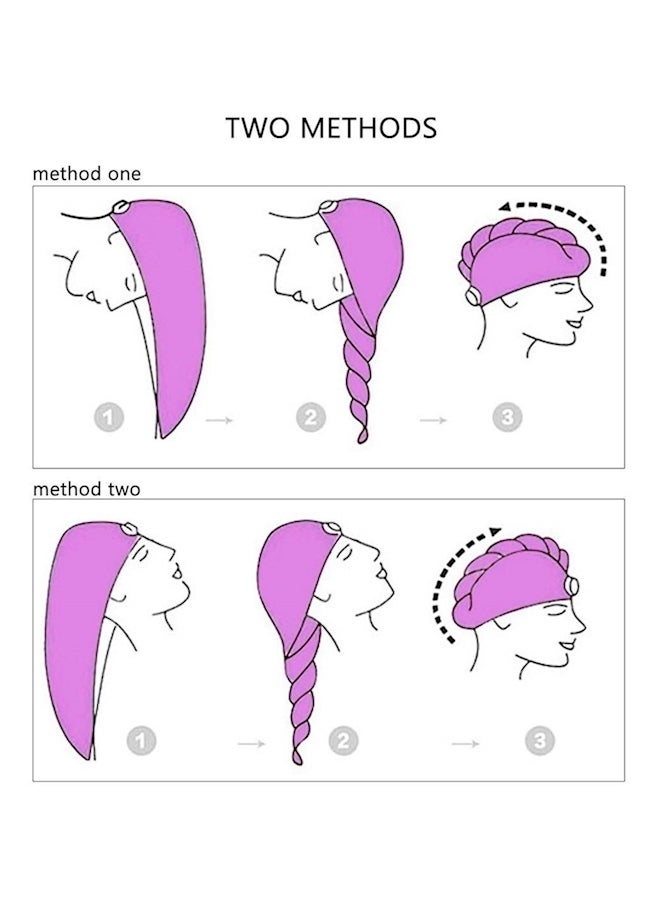 2-Piece Hair Drying Towel Set Pink/Purple - Image 2