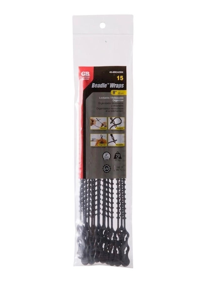 Gardner Bender 15-Piece Beaded Cable Ties Black