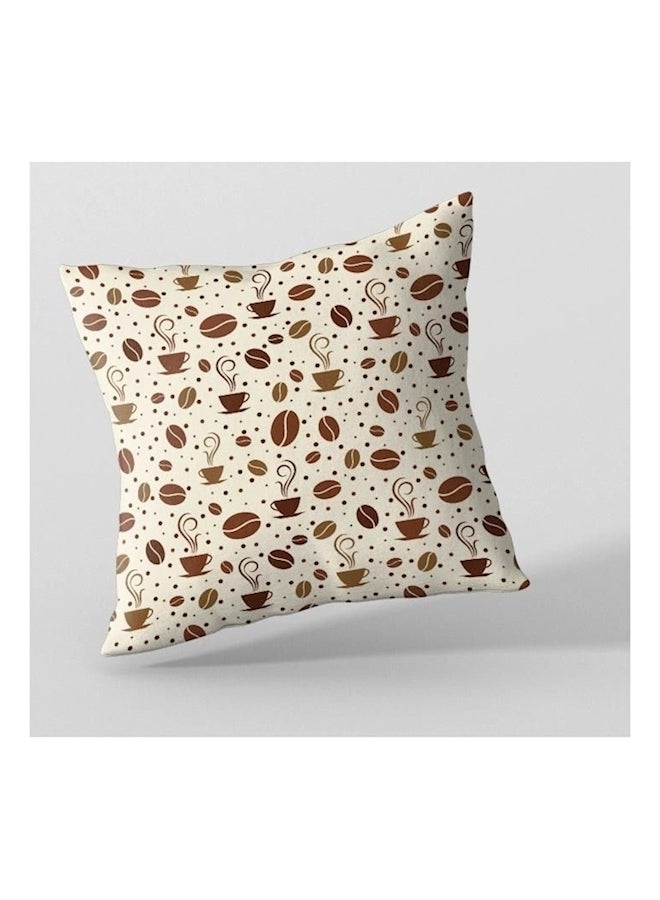 Printed Cushion Cover Beige/Brown - Image 1