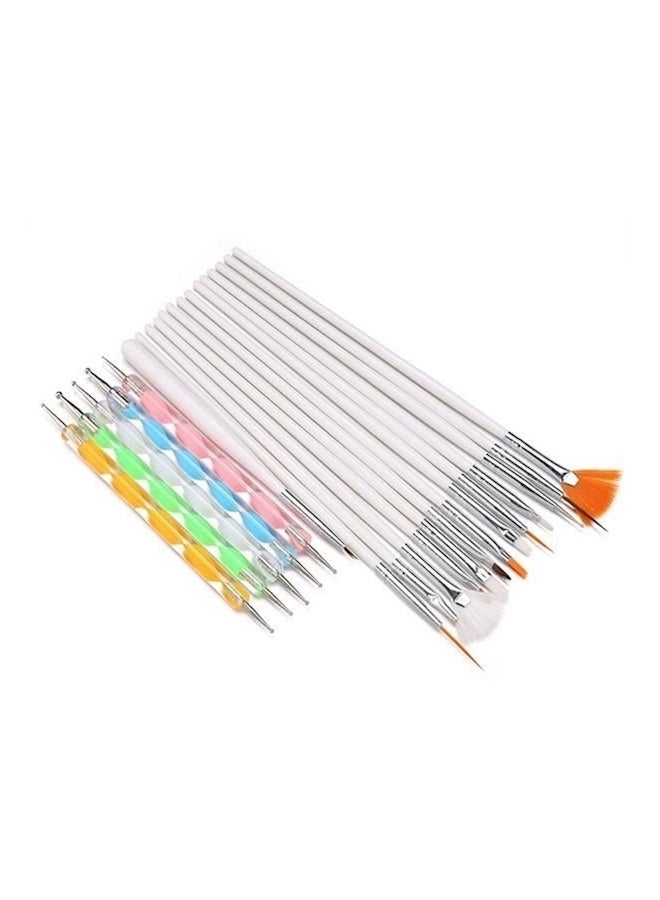 20 -Piece Painting Detailing Brushes And Dotting Pen Dotter Tool Kit Set Multicolour - Image 1