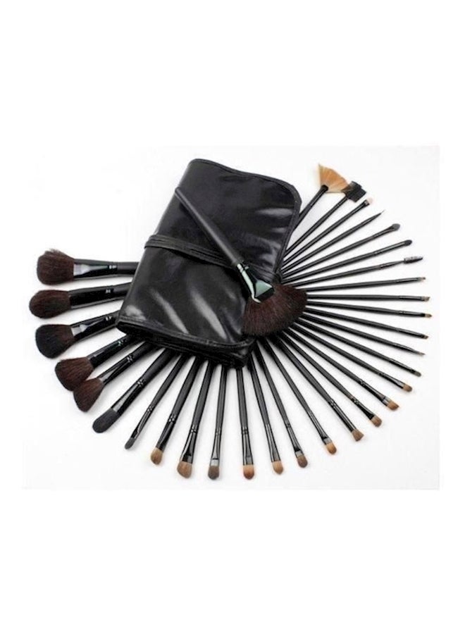 24-Piece Colour Makeup Brush Set Black - Image 1