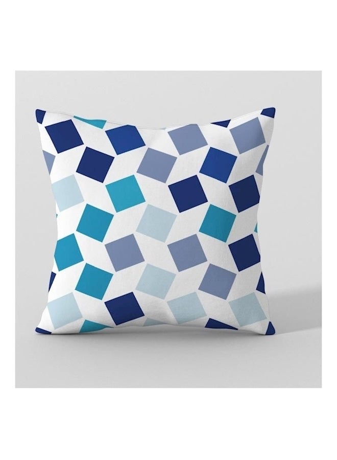 Printed Cushion Cover White/Blue - Image 1