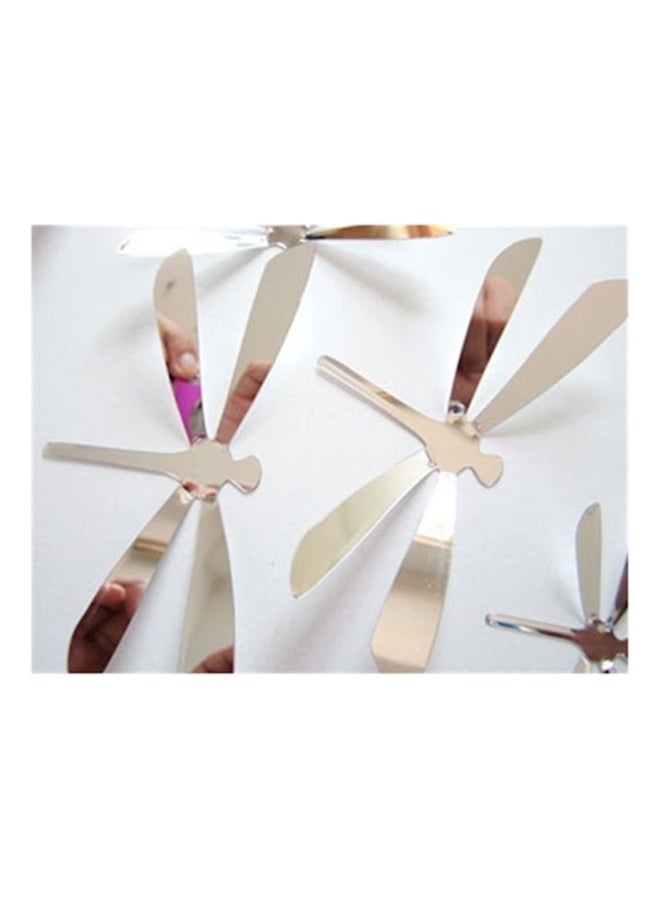 3D Dragonfly Wall Decal White/Brown/Pink 10x10cm - Image 1