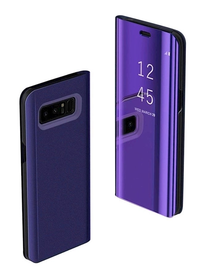 غطاء حماية واق قلاب بتصميم عاكس مزود بمسند للعرض لهاتف سامسونج جالاكسي S8 بلس أرجواني - Image 2