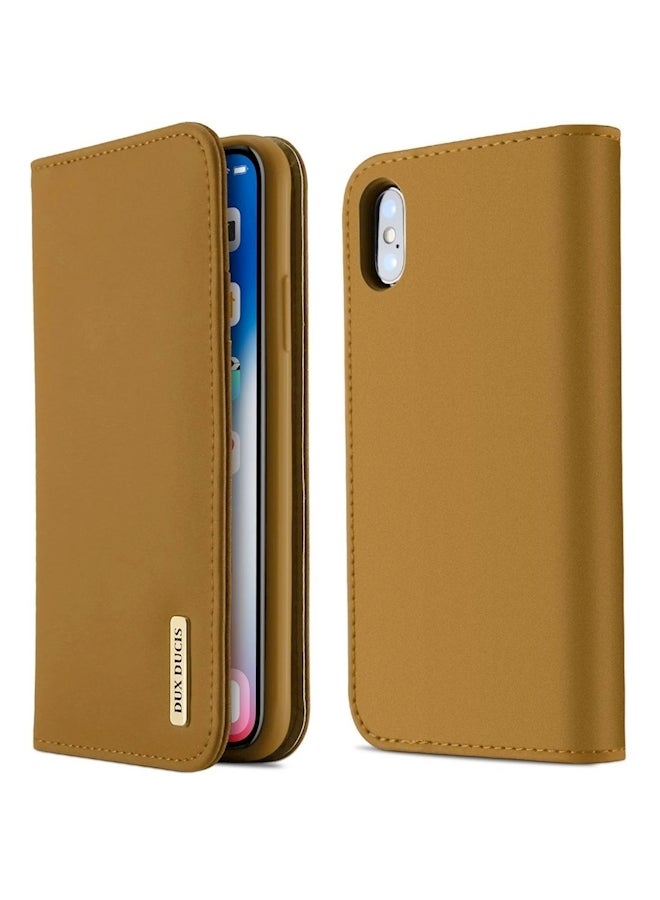 Flip Case Cover For Apple iPhone X/Xs Yellow  - Image 1