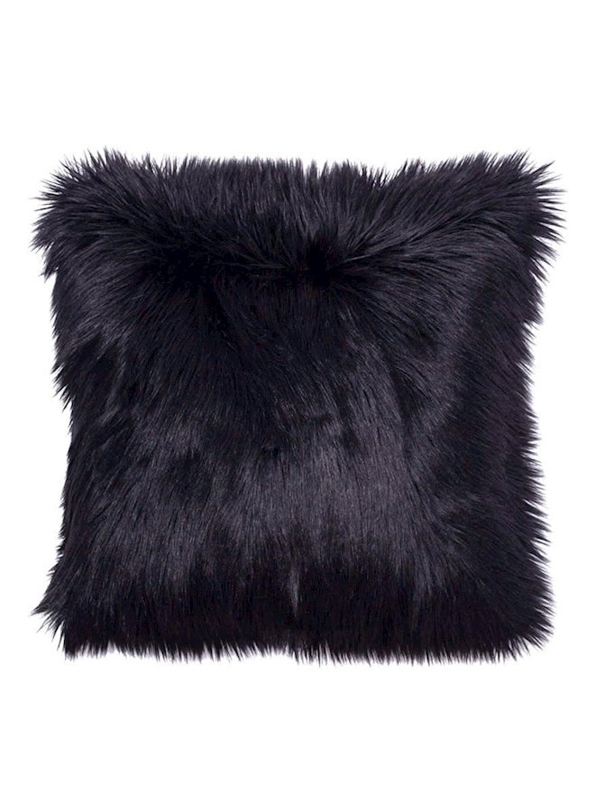 Generic - Soft Fur Cushion With Filling Polyester Black 40x40centimeter - Image 1