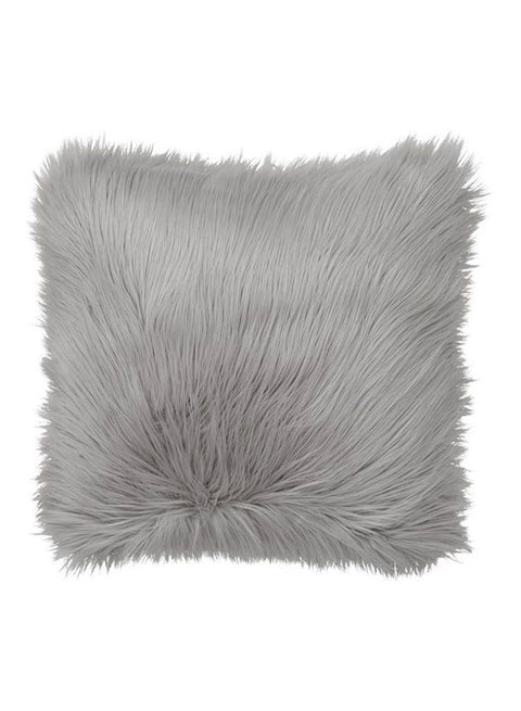Soft Fur Cushion With Filling Polyester Grey 40x40centimeter