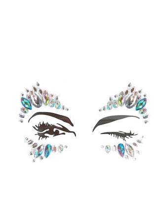Mermaid Face Gems Glitter Sticker Multicolour
