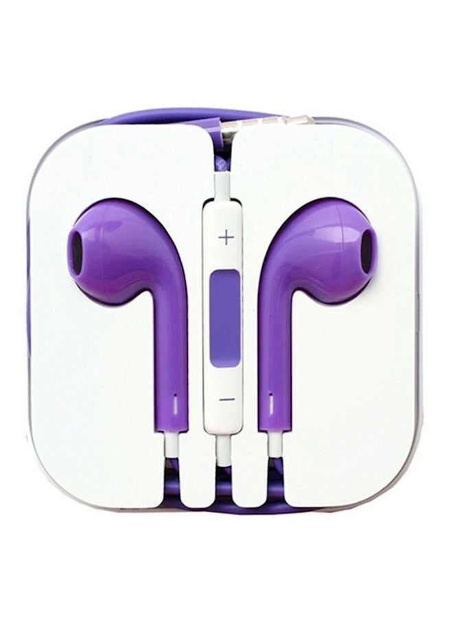 Generic - In Ear Headphones With Mic For Apple iPhone Purple - Image 1