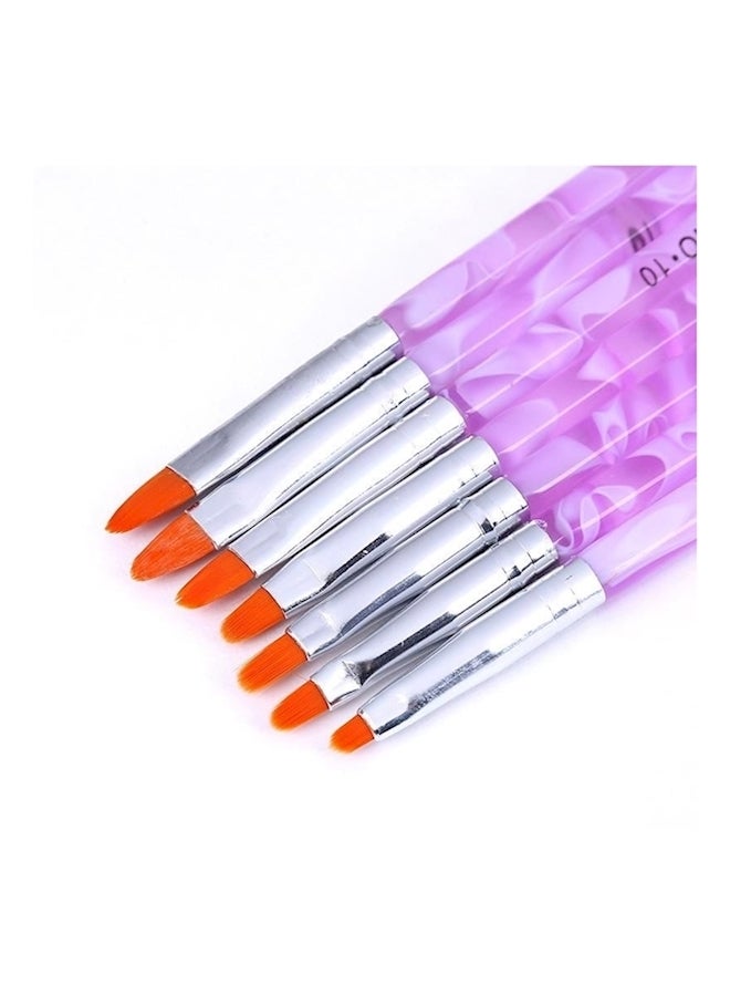 طقم فرش لتزيين الأظافر مكون من 7 قطع وردي - Image 1