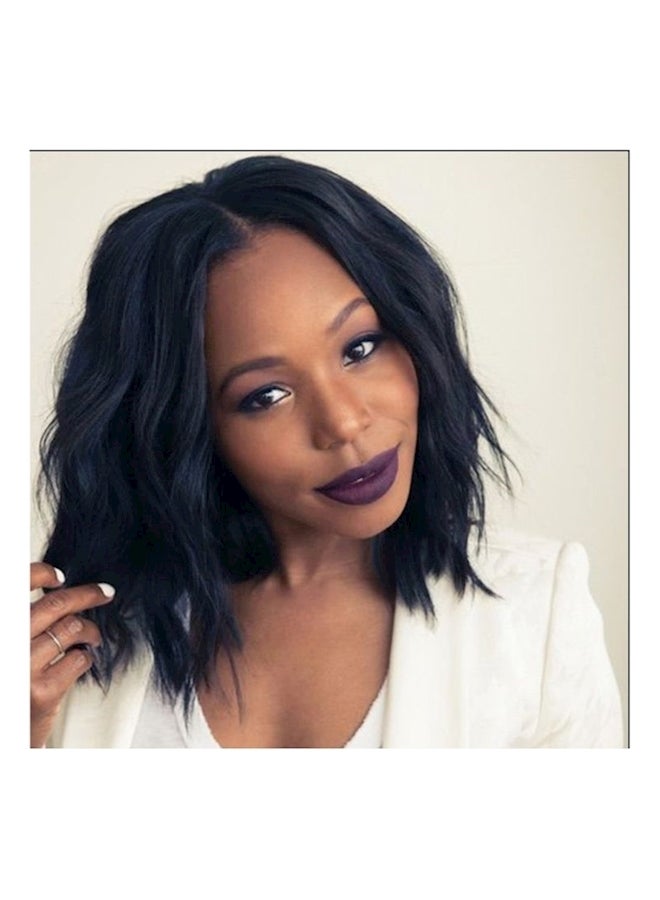 Short Curly Hair Wig Black 35cm - Image 1