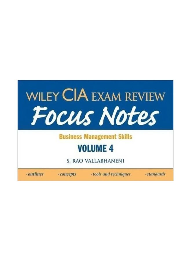 Wiley CIA Exam Review Focus Notes Paperback English by Rao Vallabhaneni - 1-Nov-08 