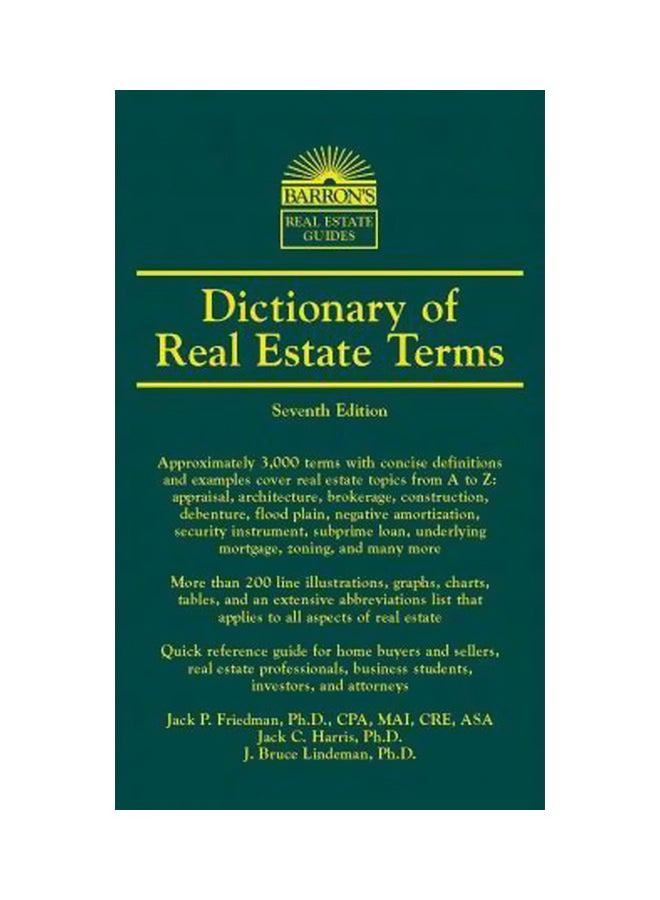 Dictionary Of Real Estate Terms; Real State Guide Paperback English by Jack P. Friedman - 14-Jan-09 