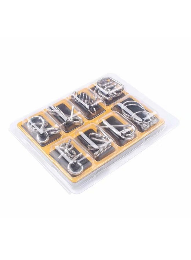 8-Piece Montessori Wire Teaser Puzzles Set - Image 1
