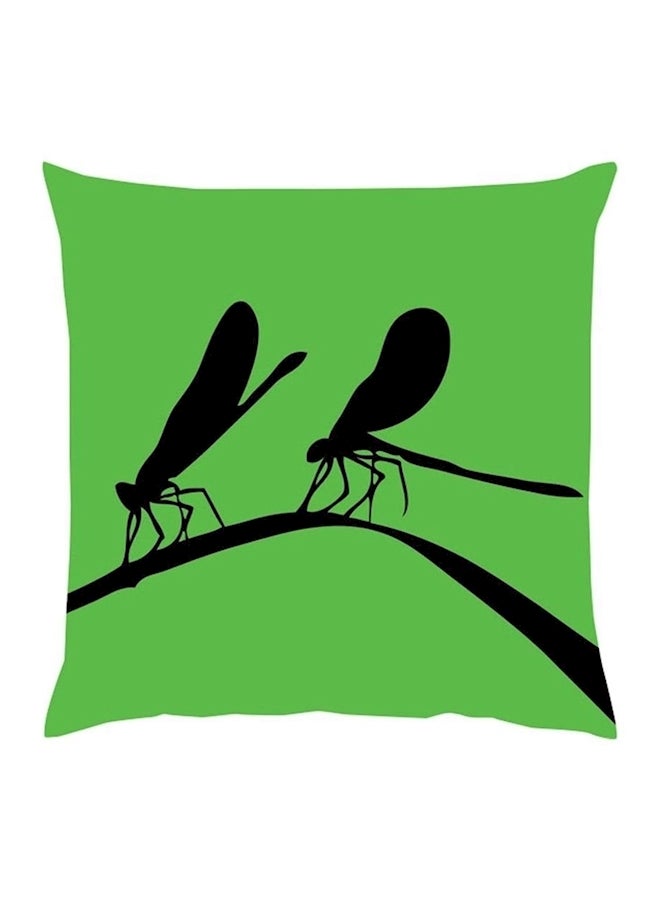 وسادة ديكور مزينة بطبعة يعسوب polyester أخضر/أسود 40x40سم