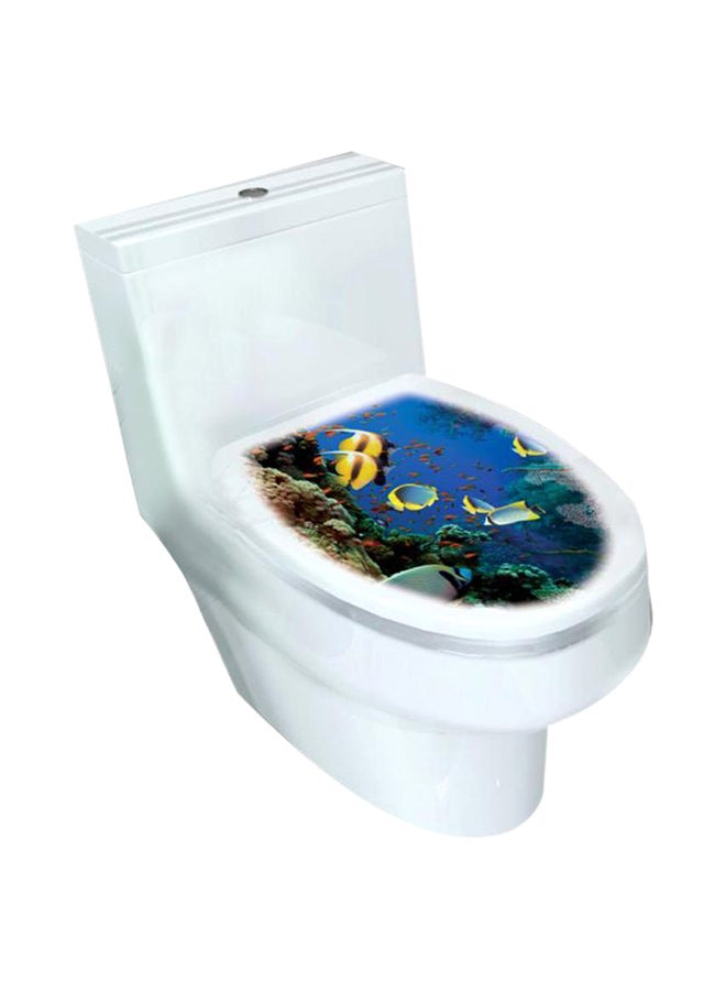3D Printed Toilet Pedestal Pan Home Bathroom Decoration Sticker Multicolour 32x3x3cm