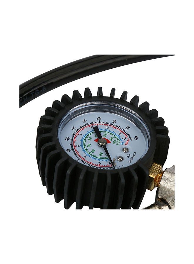 Generic Pistol-Type Air Chuck With Dial Tire Inflator Gauge Flexible Hose  - Image 2