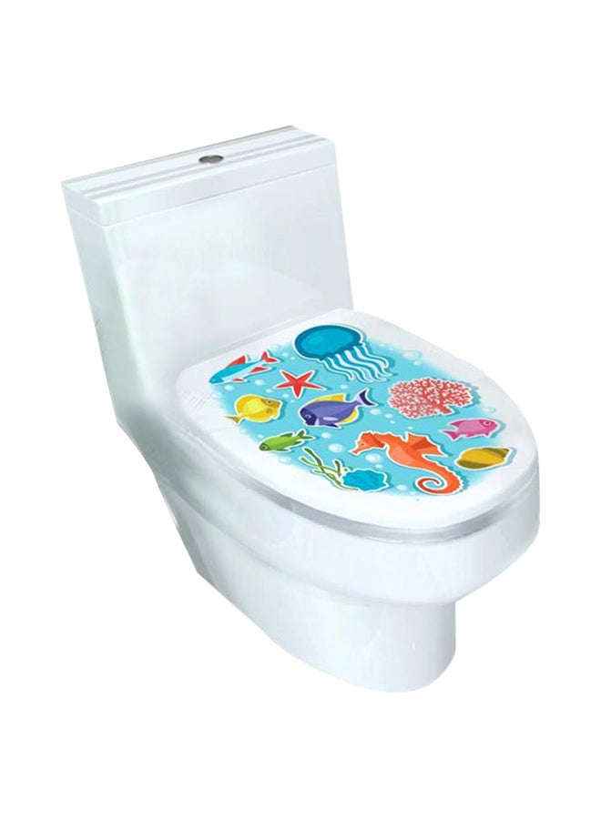 3D Printed Toilet Pedestal Pan Home Bathroom Decoration Sticker Multicolour 32x3x3cm