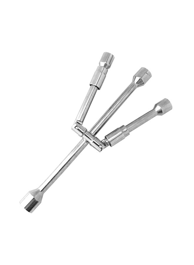 Universal Folding 4-Way Wrench Cross Wrench Tire Removal Repair Tool - Image 1