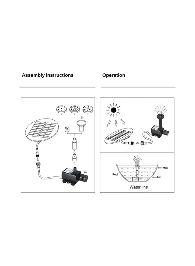 Decdeal 9V 1.5W Solar Panel Powered Fountain Submersible Brushless Water Pump Kit Black  - Image 4