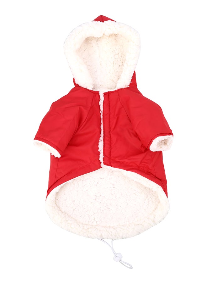 Pet Dog Soft Winter Warm Coat Hoodies Outfit Apparel Red Syard - Image 1