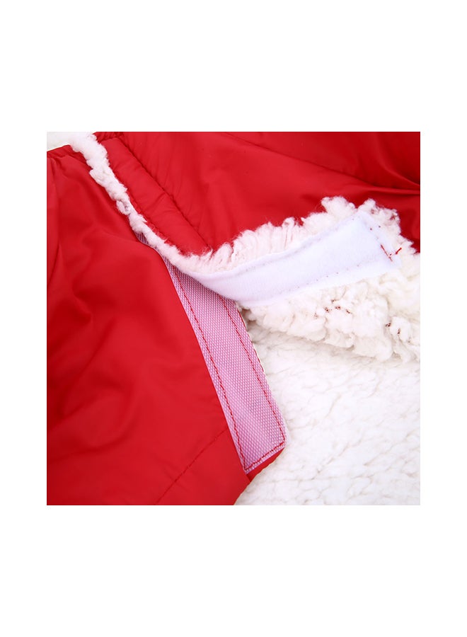 Pet Dog Soft Winter Warm Coat Hoodies Outfit Apparel Red Syard - Image 3