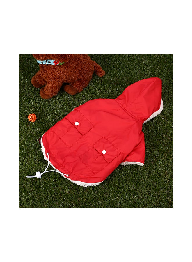معطف دافئ وناعم بقبعة للشتاء مخصص للكلاب الأليفة أخضر XLياردة - Image 2